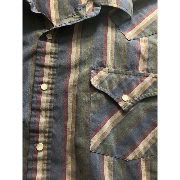 Vintage Ely Plains Western Shirt – XL – Striped Snap Button - Picture 5 of 7